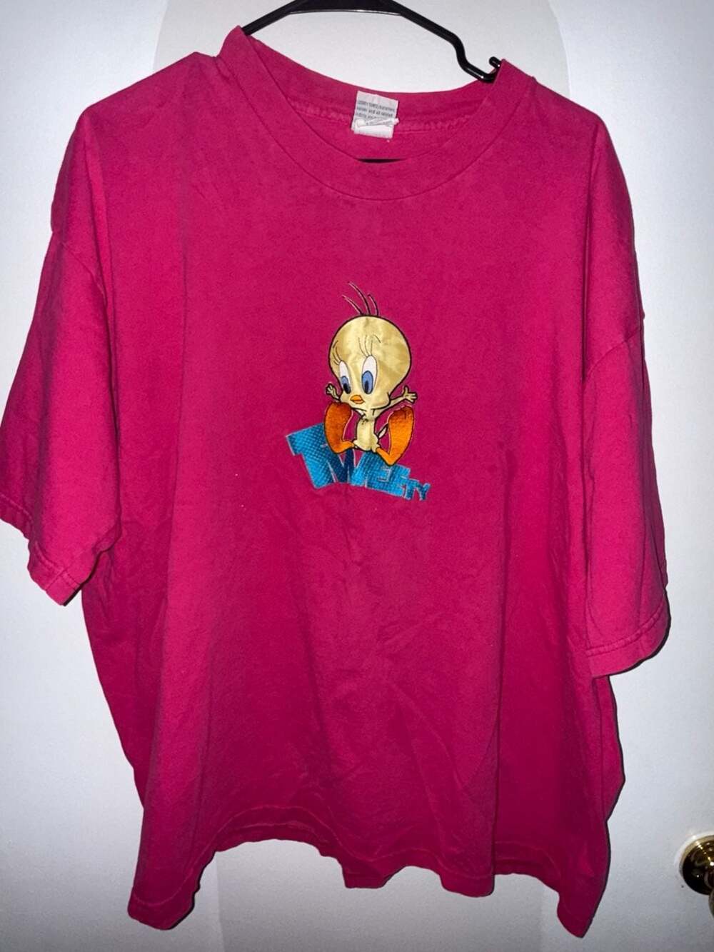 Vintage Looney Tunes Tweety Bird Graphic T-Shirt Magenta 22W/24W